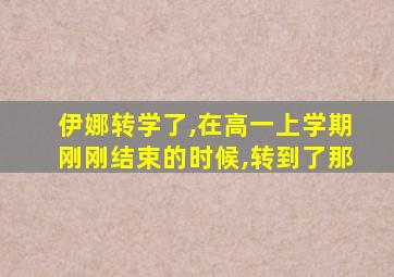 伊娜转学了,在高一上学期刚刚结束的时候,转到了那