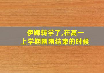 伊娜转学了,在高一上学期刚刚结束的时候