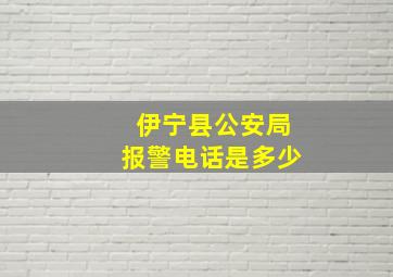 伊宁县公安局报警电话是多少