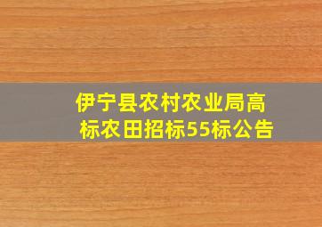 伊宁县农村农业局高标农田招标55标公告