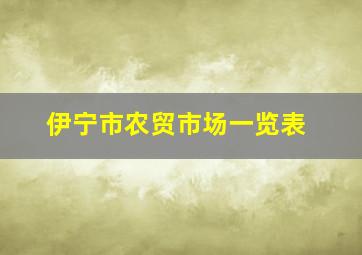 伊宁市农贸市场一览表