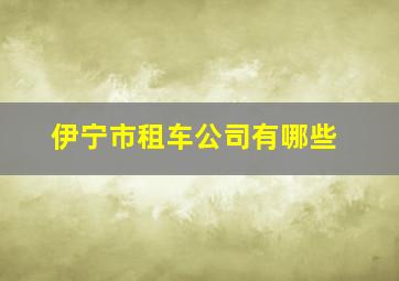 伊宁市租车公司有哪些