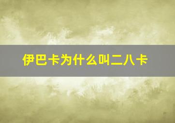 伊巴卡为什么叫二八卡