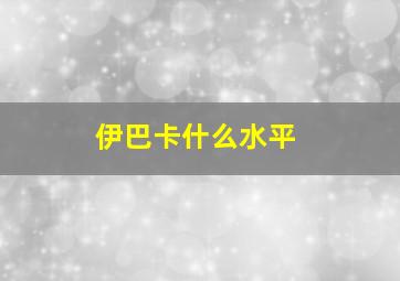 伊巴卡什么水平