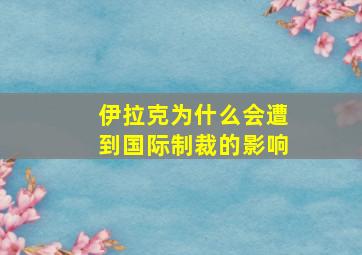 伊拉克为什么会遭到国际制裁的影响