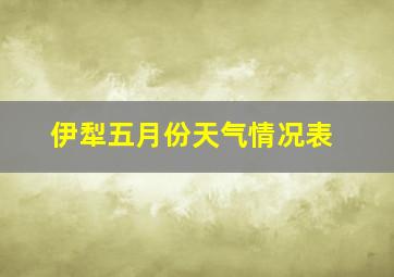 伊犁五月份天气情况表