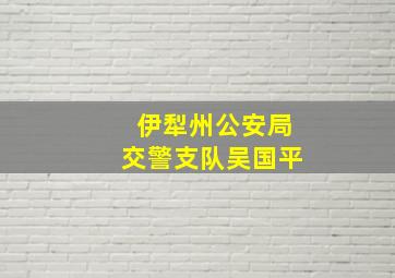 伊犁州公安局交警支队吴国平