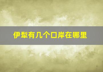 伊犁有几个口岸在哪里