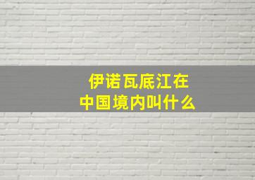 伊诺瓦底江在中国境内叫什么