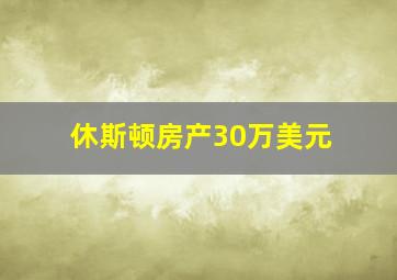 休斯顿房产30万美元