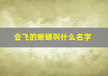 会飞的蜥蜴叫什么名字