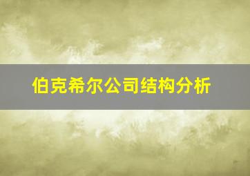 伯克希尔公司结构分析