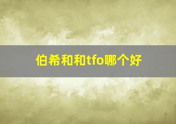 伯希和和tfo哪个好