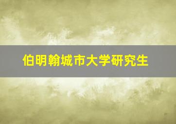 伯明翰城市大学研究生