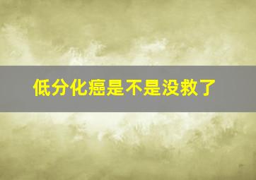 低分化癌是不是没救了