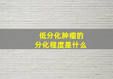 低分化肿瘤的分化程度是什么