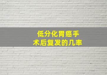 低分化胃癌手术后复发的几率