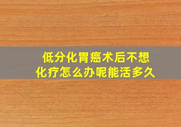 低分化胃癌术后不想化疗怎么办呢能活多久