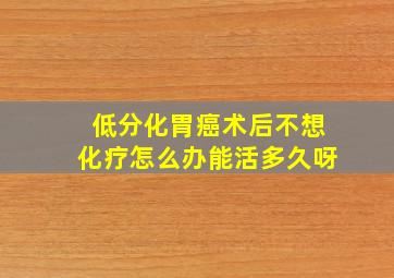 低分化胃癌术后不想化疗怎么办能活多久呀