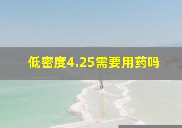 低密度4.25需要用药吗