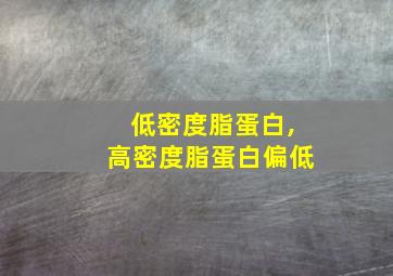 低密度脂蛋白,高密度脂蛋白偏低