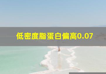 低密度脂蛋白偏高0.07