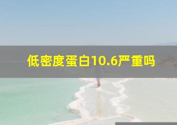 低密度蛋白10.6严重吗