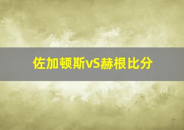 佐加顿斯vS赫根比分