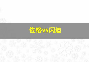 佐格vs闪迪