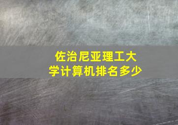 佐治尼亚理工大学计算机排名多少