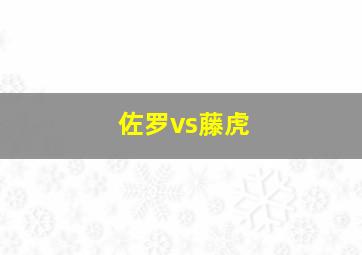 佐罗vs藤虎