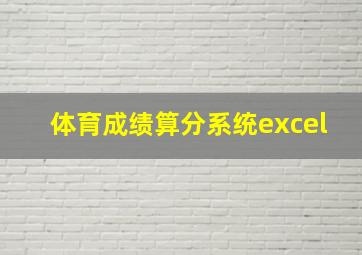 体育成绩算分系统excel