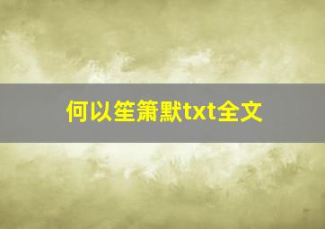 何以笙箫默txt全文