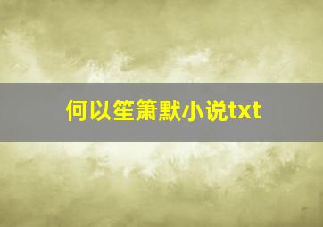 何以笙箫默小说txt