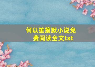 何以笙箫默小说免费阅读全文txt