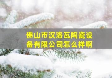 佛山市汉洛瓦陶瓷设备有限公司怎么样啊