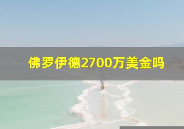 佛罗伊德2700万美金吗