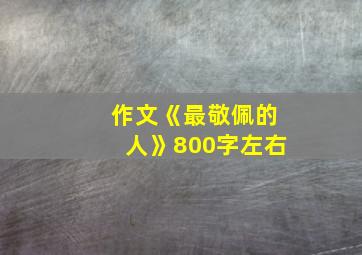 作文《最敬佩的人》800字左右