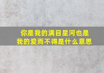 你是我的满目星河也是我的爱而不得是什么意思