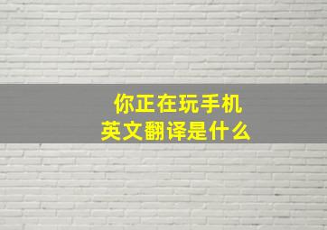 你正在玩手机英文翻译是什么