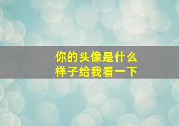 你的头像是什么样子给我看一下