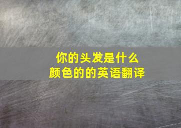 你的头发是什么颜色的的英语翻译