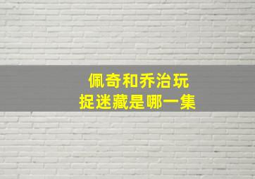 佩奇和乔治玩捉迷藏是哪一集