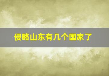 侵略山东有几个国家了