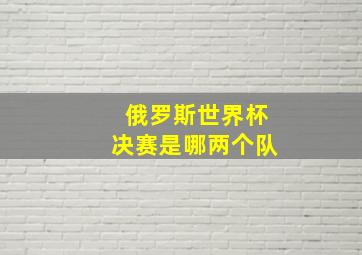 俄罗斯世界杯决赛是哪两个队