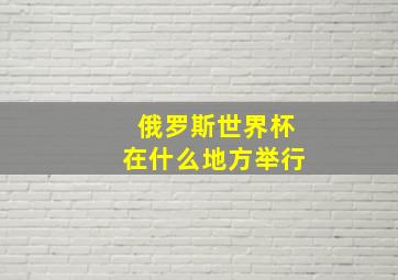 俄罗斯世界杯在什么地方举行