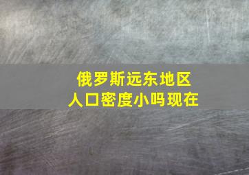 俄罗斯远东地区人口密度小吗现在