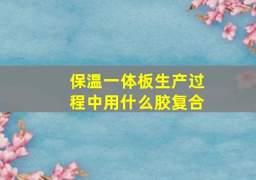 保温一体板生产过程中用什么胶复合