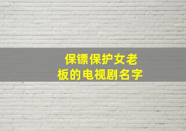 保镖保护女老板的电视剧名字