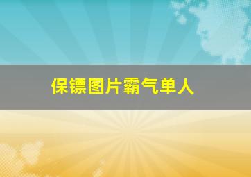 保镖图片霸气单人